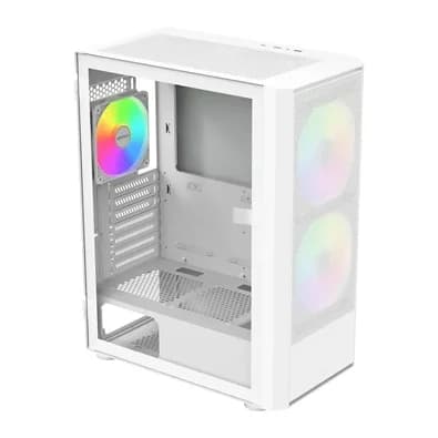 Gabinete Gamer X2 PLUS, Mid Tower, Lateral em Vidro, 3X Fans, Branco - X2PLUSB