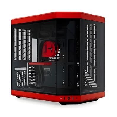 Gabinete Gamer HYTE Y70, Mid Tower, EATX, Vidro Temperado Panorâmico, Preto e Vermelho - CS-HYTE-Y70-BR
