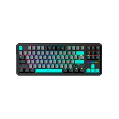Teclado Gamer Mecânico Machenike KG87, RGB, Gasket Mount, Switch Silver, Preto e Verde - JJ02GC00J