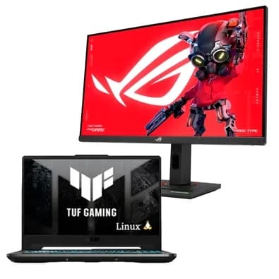 Kit Notebook Gamer ASUS TUF Gaming A15 RTX3050, RYZEN 7, 16 GB, 512 SSD, KeepOS - FA506NCG-HN298 + Monitor Gamer ASUS ROG Strix 27", QHD, 180Hz, 1ms, Fast IPS, VRR, G-Sync, FreeSync, HDR 400, USB-C, Altura Ajustável - XG27ACS