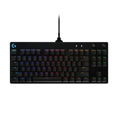 Teclado Mecânico Gamer Logitech G PRO com Layout US, RGB LIGHTSYNC, Design TKL, Cabo Destacável, Switch GX Blue Clicky - 920-009388