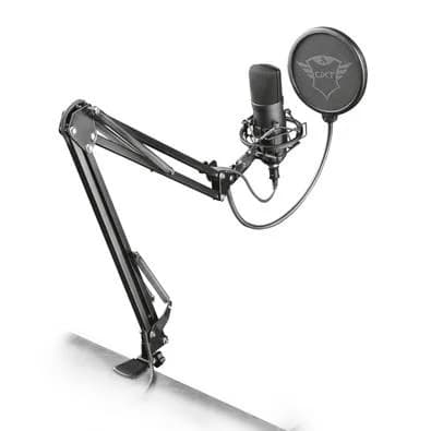Microfone Streamer GXTrust Gaming GXT 252+ Emita Plus Podcast, USB, Anti-Vibração, Preto - 22400