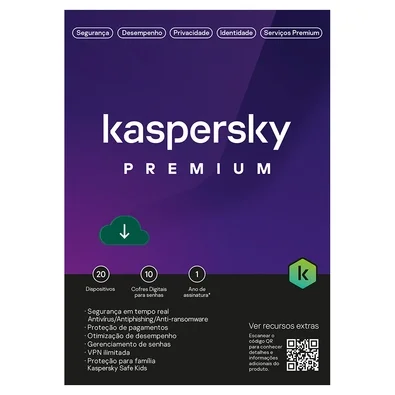Kaspersky Antivírus Premium 20 Dispositivos 1 Ano, Digital para Download - KL1047KDNFS
