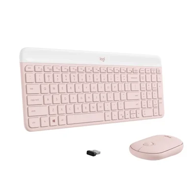 Teclado e Mouse Sem fio Logitech MK470, USB, US, com Teclado Numérico, Rose - 920-011313