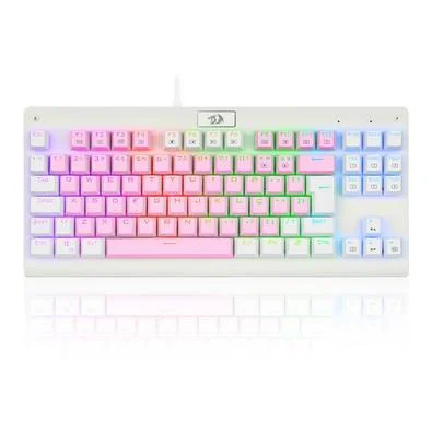 Teclado Mecânico Gamer Redragon Dark Avenger, RGB, Switch Blue, ABNT2, Rosa e Branco - K568PW-RGB (PT-BLUE)