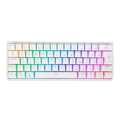 Teclado Sem Fio Gamer Motospeed, RGB, Wireless e Bluetooth, Switch Brown, US, Branco - SK66