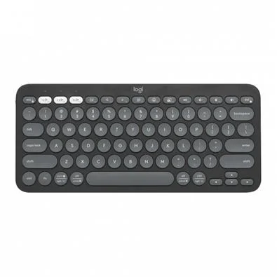 Teclado Sem Fio Logitech, Bluetooth e USB, Pebble Keys 2 K380s, Easy-Switch e Pilha Inclusa, Grafite - 920-011789