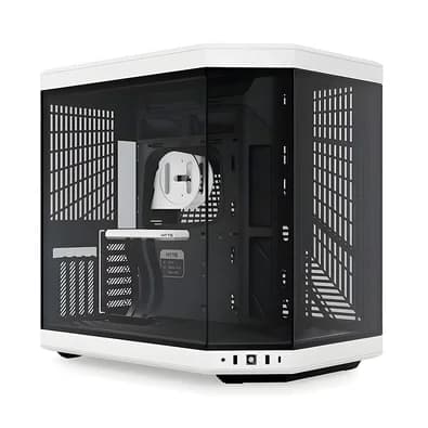 Gabinete Gamer HYTE Y70, Mid Tower, EATX, Vidro Temperado Panorâmico, Preto e Branco - CS-HYTE-Y70-BW