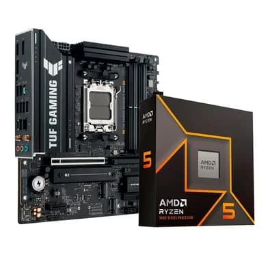Kit Placa Mãe ASUS TUF GAMING B650EM-E WIFI AM5 + Processador AMD Ryzen 5 9600X