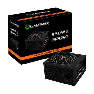 Fonte Gamemax GP650, 650W, 80 Plus Bronze, PFC Ativo, Com Cabo, Preto - GP650