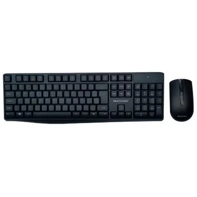 Kit Multi Teclado e Mouse Sem Fio Slim, 1600 DPI, Conexão USB e 2.4Ghz, com Pilhas Inclusas, Preto - TC270