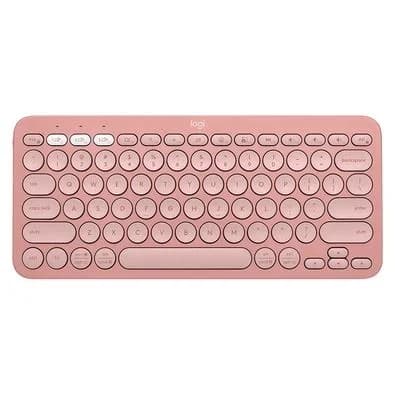Teclado Sem Fio Logitech, Bluetooth e USB, Pebble Keys 2 K380s, Easy-Switch e Pilha Inclusa, Rosa - 920-011791