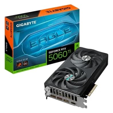 Placa de Vídeo Gigabyte RTX 5060 Ti EAGLE OC 8G NVIDIA GeForce, 8GB GDDR7, 128bits, DLSS, Ray Tracing - GV-N506TEAGLE OC-8GD