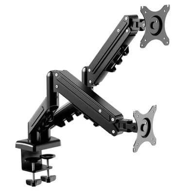 Suporte de Mesa Articulado para 2 Monitores de 17" a 32" FlexiSpot F5D, Ajustes com Pistão a Gás, VESA, Preto - F5DB