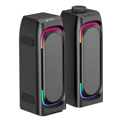 Caixa de Som Gamer Rise Mode Laser S1, RGB Rainbow, Bluetooth e P2 3.5mm, 5Wx2, Preto - RM-SPL-01-RGB