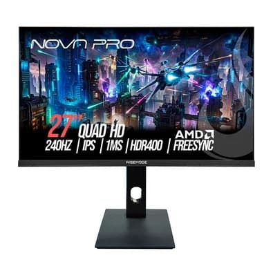 Monitor Gamer Rise Mode Nova Pro 27", QHD, 240Hz, 1ms, IPS, HDMI e DisplayPort, Altura Ajustável, Som Integrado, Preto - RM-MONV02-27F2402K-B