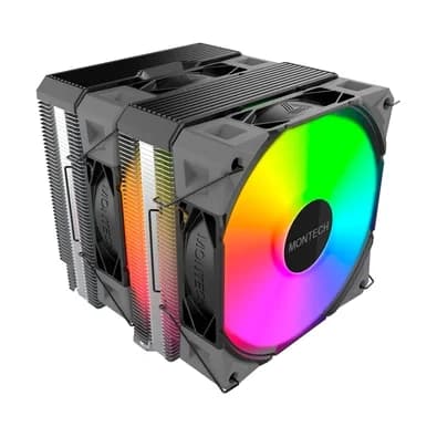 Air Cooler Montech NX600, ARGB, Dual Tower, 120mm, Intel e AMD, Preto - NX600ARGBB