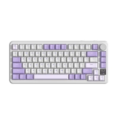 Teclado Mecânico Sem Fio Attack Shark X85PRO, RGB, Tela Integrada, Tri-Mode Wireless Bluetooth USB-C, Lavender - X85PRO