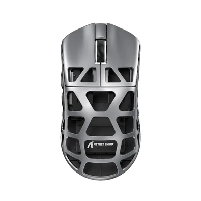 Mouse Gamer Sem Fio Attack Shark R3 Magnesium, 26000 DPI, Liga de Magnésio, Switch Kailh Black Mamba, Tri-Mode Wireless Bluetooth USB-C, Cinza - R3