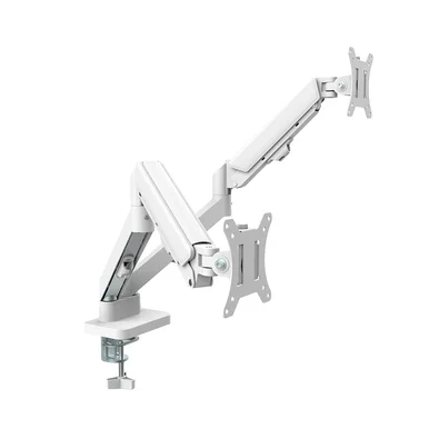Suporte de Mesa Articulado para 2 Monitores de 17" a 32" Ergofirst, Ajuste com Pistão a Gás, Branco - G16-C024-W