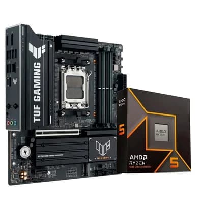 Kit Placa Mãe ASUS TUF B650EM-Plus AM5 + Processador AMD Ryzen 5 9600X