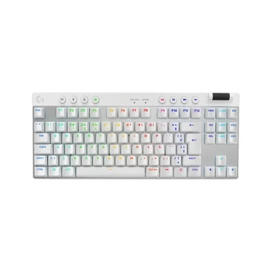 Teclado Gamer Sem Fio Logitech G Pro X com design TKL, Layout US, RGB LIGHTSYNC e Switch Exclusivo GX Brown Tactile, Branco - 920-012143