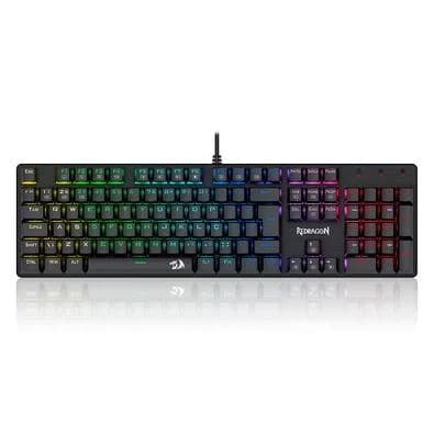 Teclado Mecânico Gamer Redragon Sindri, Rainbow, Preto - K671 (PT-BROWN)