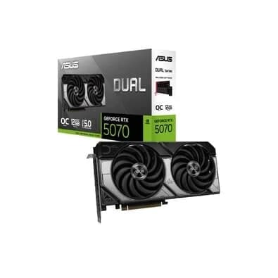 Placa de Vídeo Asus DUAL RTX 5070 OC 12G NVIDIA Geforce, 12GB, GDDR7, OpenGL 4.6, 2572MHz, DLSS 4 - 90YV0M17-M0NA00