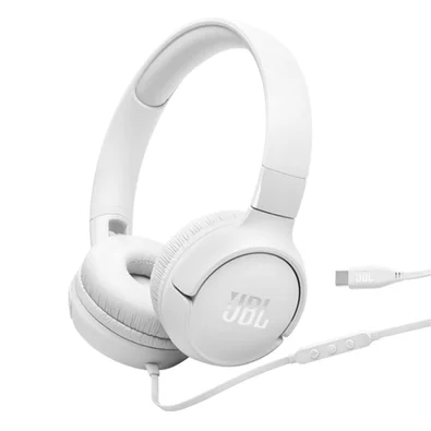 Fone de Ouvido On-Ear JBL Tune 520C, Conexão USB-C, Pure Bass, Branco - JBLT520CWHT