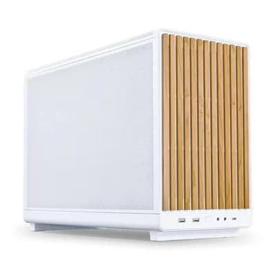 Gabinete Gamer Lian Li A3-mATX Wood Edition, Mini Tower, mATX, Madeira Frontal, Mesh Lateral, Sem FANs, Branco - A3-MATX-WD BRANCO