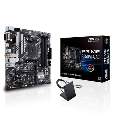 Placa-Mãe ASUS PRIME B550M-A AC, AMD AM4, mATX, DDR4, Wi-fi, Preto - 90MB15K0-M0EAY0
