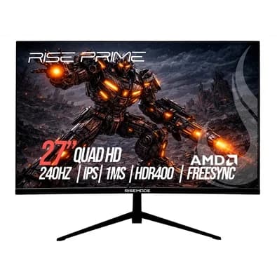 Monitor Gamer Rise Mode Prime 27", QHD, 240Hz, 1ms, IPS, FreeSync, HDR 400, HDMI e DisplayPort, Preto - RM-MOG-27F2402K-B