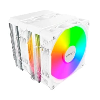 Air Cooler Montech NX600, ARGB, Dual Tower, 120mm, Intel e AMD, Branco - NX600ARGBW