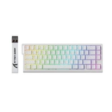 Teclado Mecânico Gamer Sem Fio Attack Shark X68 Pro HE, Magnetic Switch (Hall Effect), White Contour Line